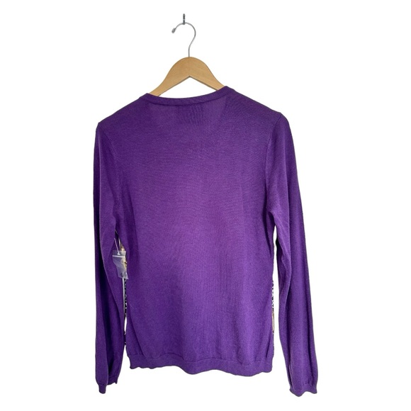 Chi by Falchi Purple Cardigan Silk & Cashmere Knit Poly Panels   Size Medium - Picture 7 of 11